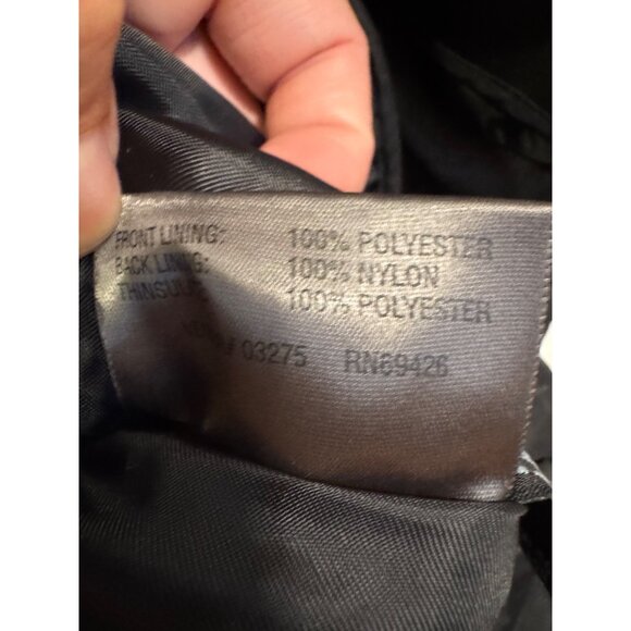 Vintage Wilsons Leather Womens Black Leather Coat Size L Insulated Button Front - Picture 5 of 11